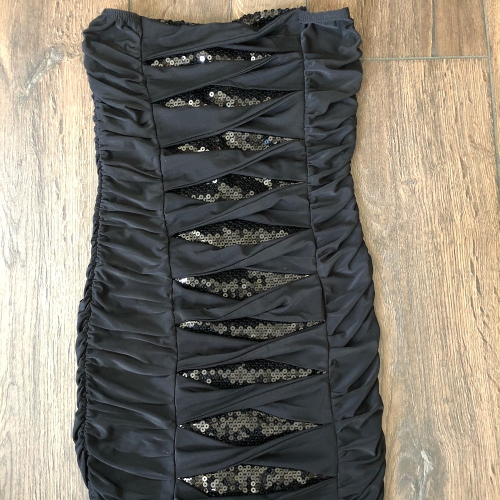 Black Sequin Slinky Dress